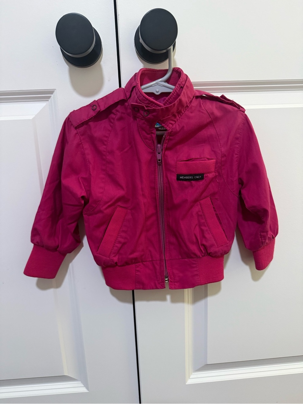 Members Only Kids Magenta Bomber-Style Puffer Jacket